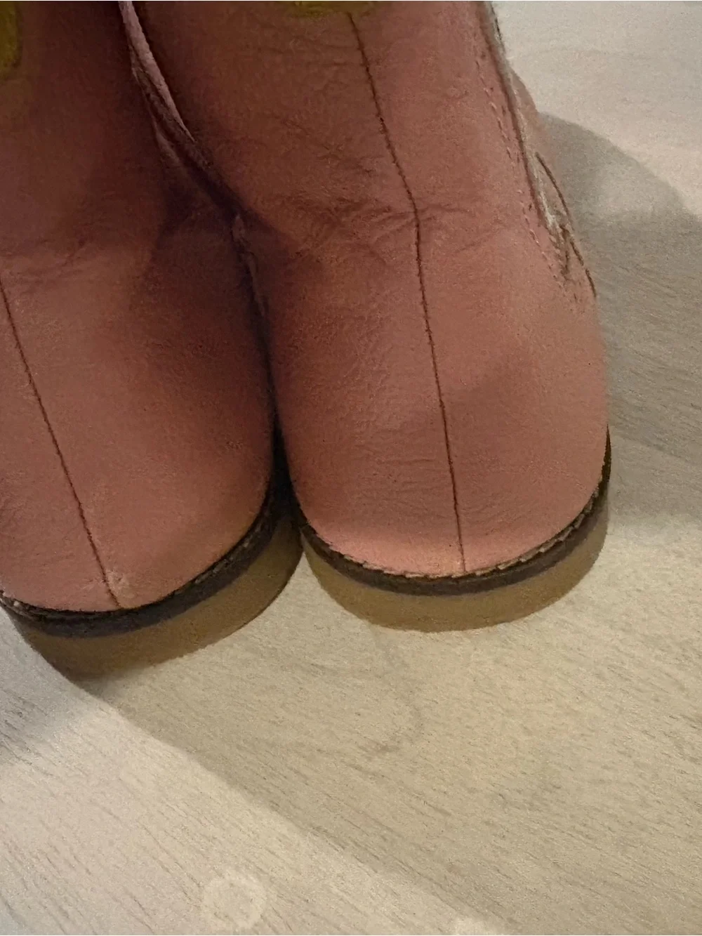 Boden Pink Leather Chelsea Booties with Floral design